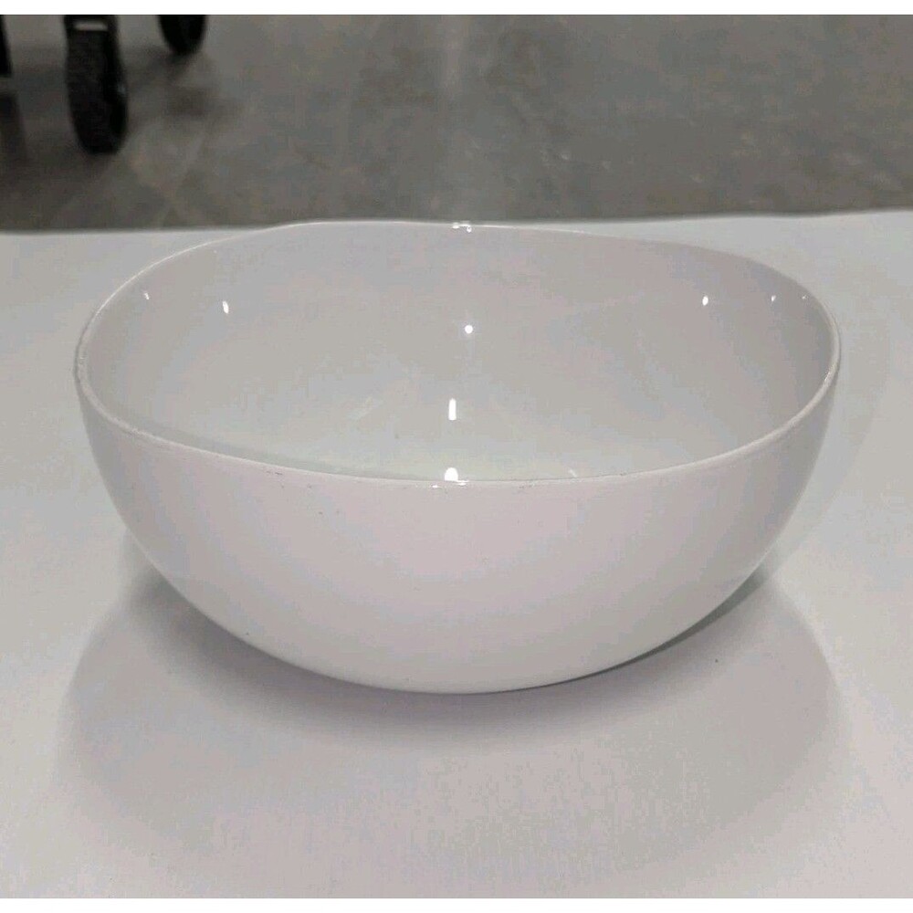 Modern Minimalist West Elm White Porcelain Serving Bowl11" Centerpiece Decor